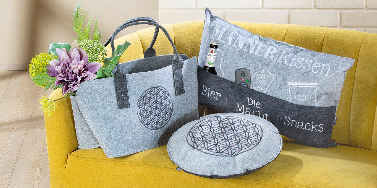 Filz Einkaufstasche mit Motiv und Spruch - Packesel, Taschen & Deko aus  Filz, Geschenkartikel