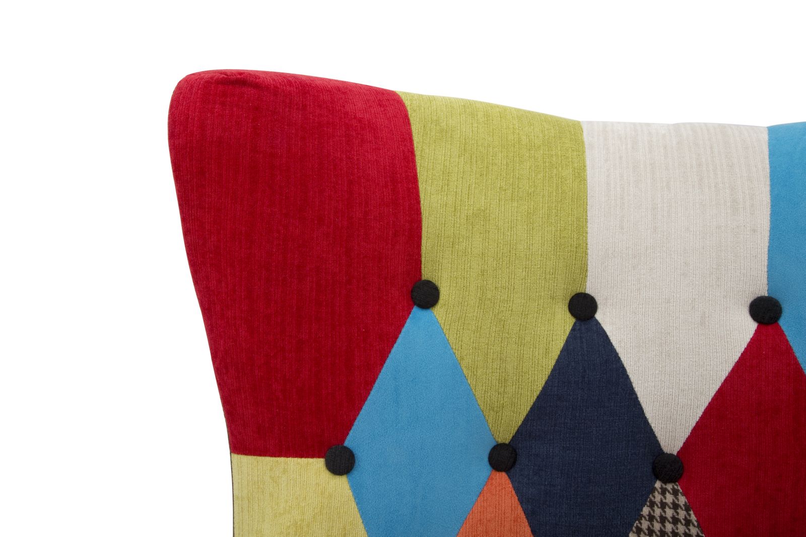 Ohrensessel Vivara Patchwork Bunt Modern Stoff