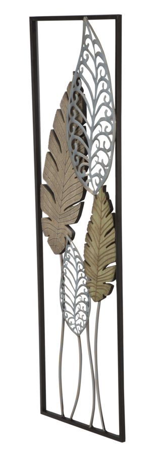 Botanica Leaf Metall Holz Wandobjekt Modern Glam 99 cm