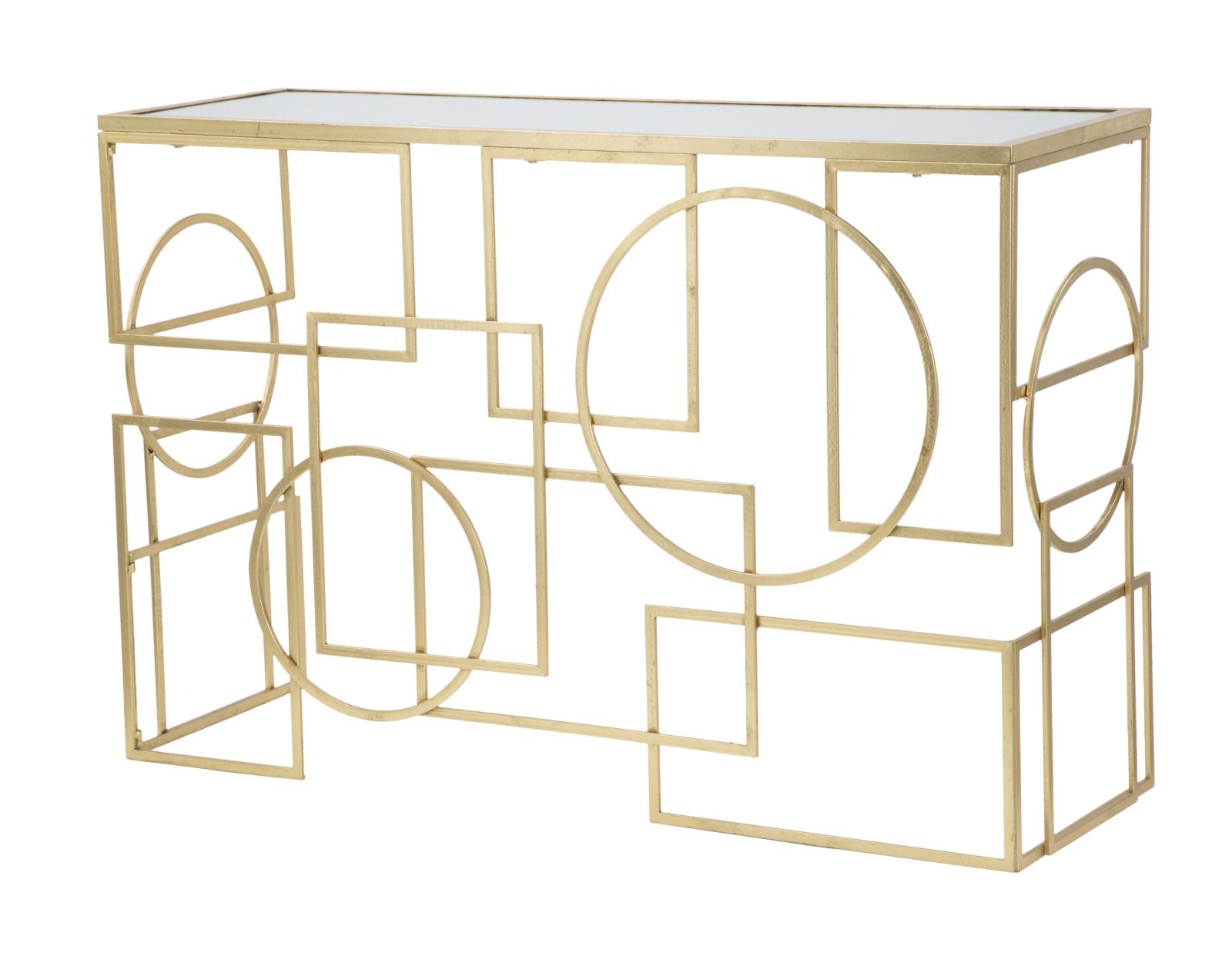 Konsole Geometria Gold Metall Glas Modern Design