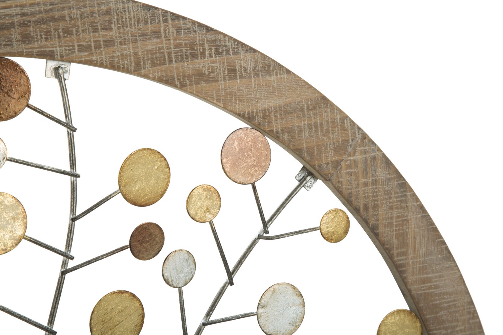 Tree of Life Metall Holz Wandobjekt Rund Modern Natur Design 59 cm