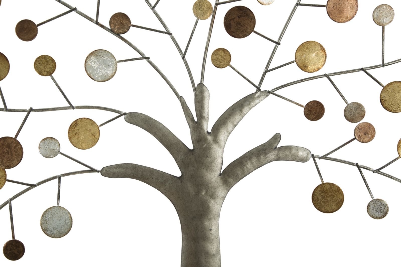 Tree of Life Metall Holz Wandobjekt Rund Modern Natur Design 59 cm