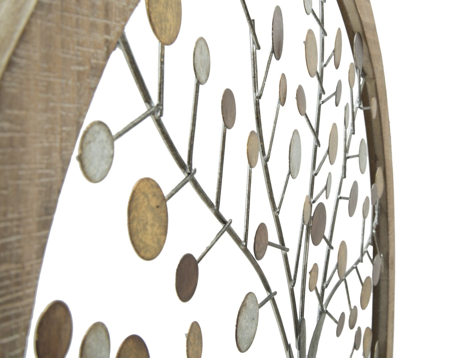 Tree of Life Metall Holz Wandobjekt Rund Modern Natur Design 59 cm