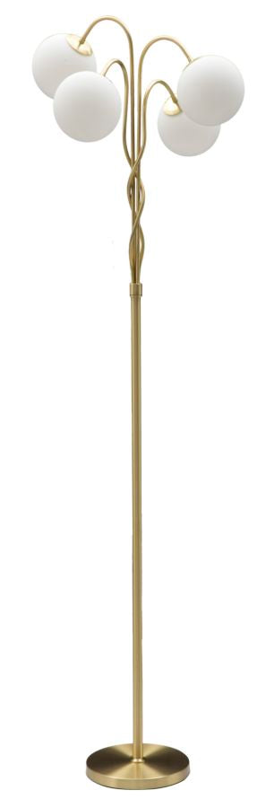 Glamy Stehlampe 4-flammig 176 cm – Elegante Designleuchte in Gold mit Glaskugeln