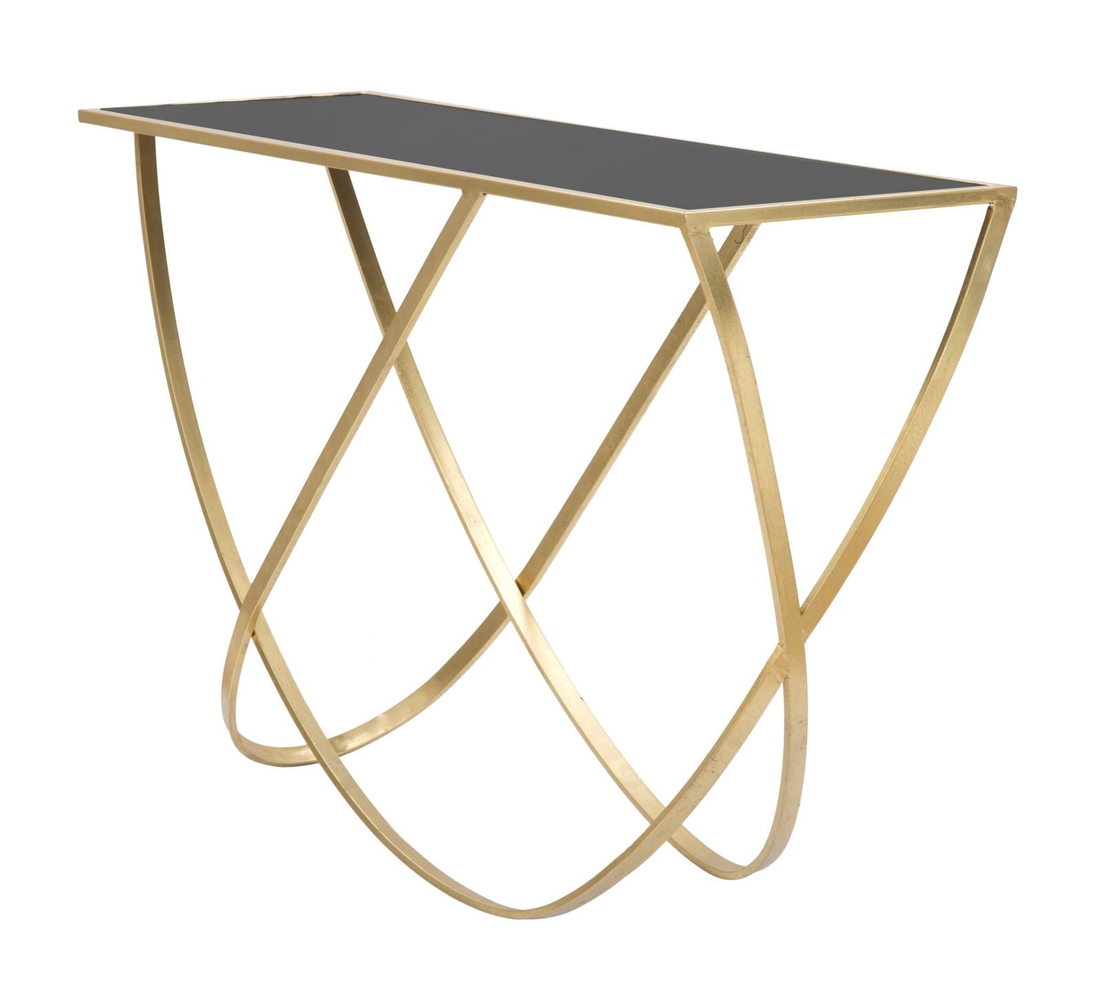 Konsole Virello Gold Metall Glas Modern Schwungdesign