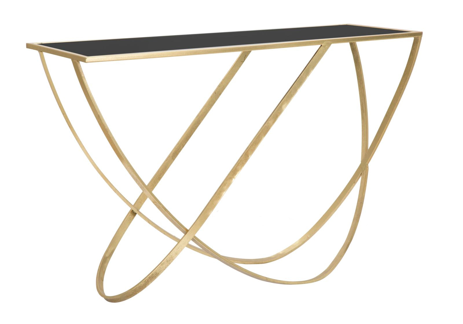 Konsole Virello Gold Metall Glas Modern Schwungdesign