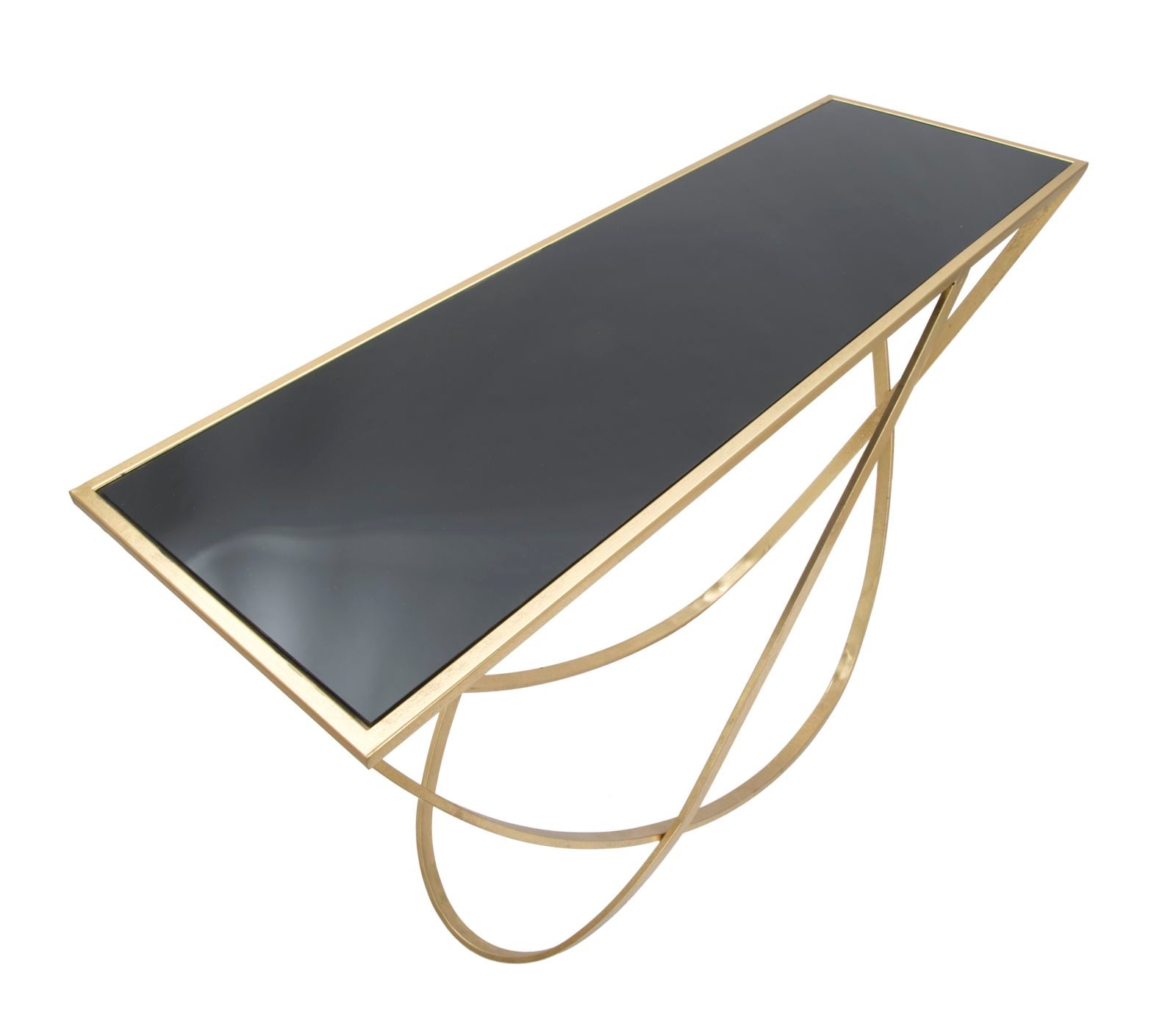 Konsole Virello Gold Metall Glas Modern Schwungdesign