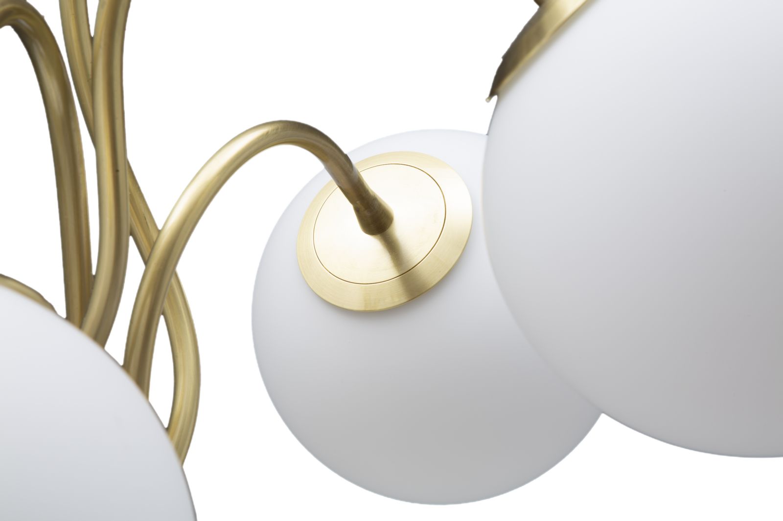 Glamy Tischlampe 4-flammig 74 cm – Goldene Designleuchte mit Glas-Kugeln