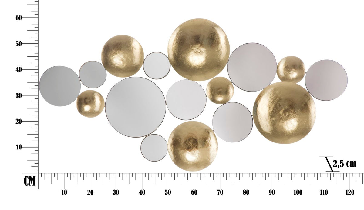 Wanddekoration mit Spiegeln Novara goldfarben 118 x 60 cm