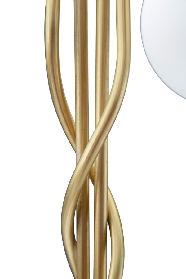 Glamy Stehlampe 4-flammig 176 cm – Elegante Designleuchte in Gold mit Glaskugeln