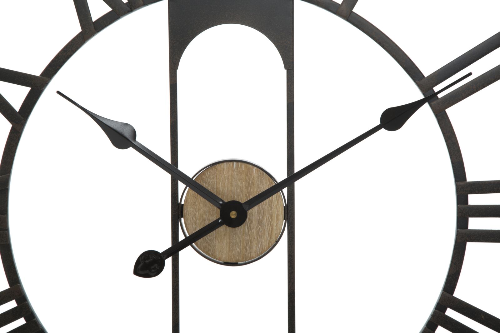 Ravenna Große Wanduhr Industrial Holzoptik Schwarz 70 cm