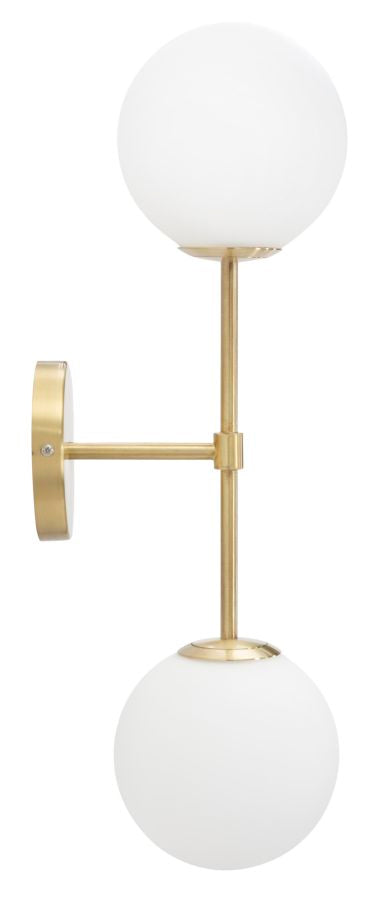 Glamy Wandlampe 2-flammig 55 cm – Elegante Wandleuchte in Gold mit Glaskugeln