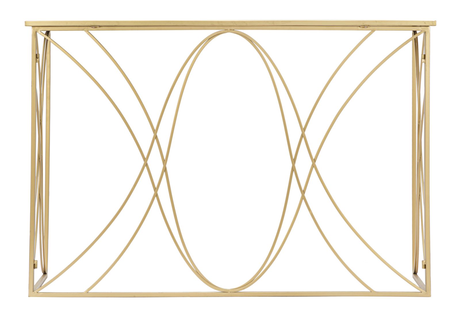 Konsole Arcus Gold Metalltisch mit Glasplatte