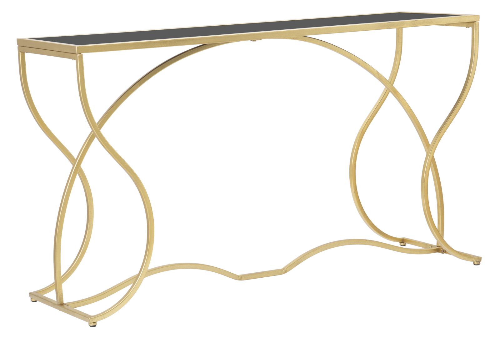 Konsole Solvani Gold Metall Glas Modern Rundbogen Design