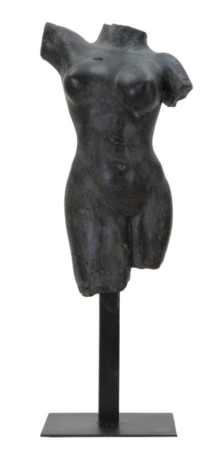 Skulptur Helena Antik Schwarz 50cm Resin Figur auf Sockel