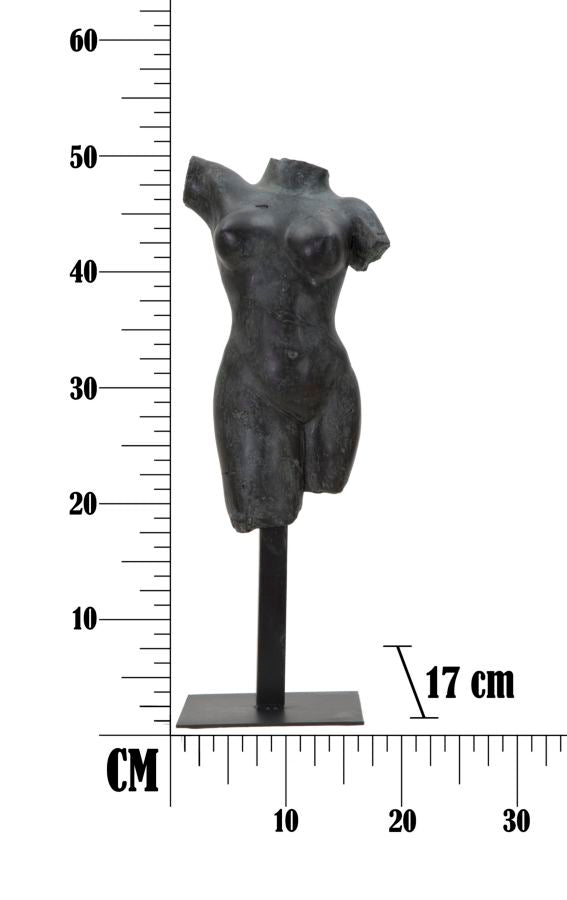Skulptur Helena Antik Schwarz 50cm Resin Figur auf Sockel
