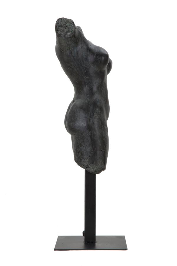 Skulptur Helena Antik Schwarz 50cm Resin Figur auf Sockel