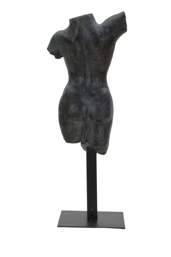 Skulptur Helena Antik Schwarz 50cm Resin Figur auf Sockel