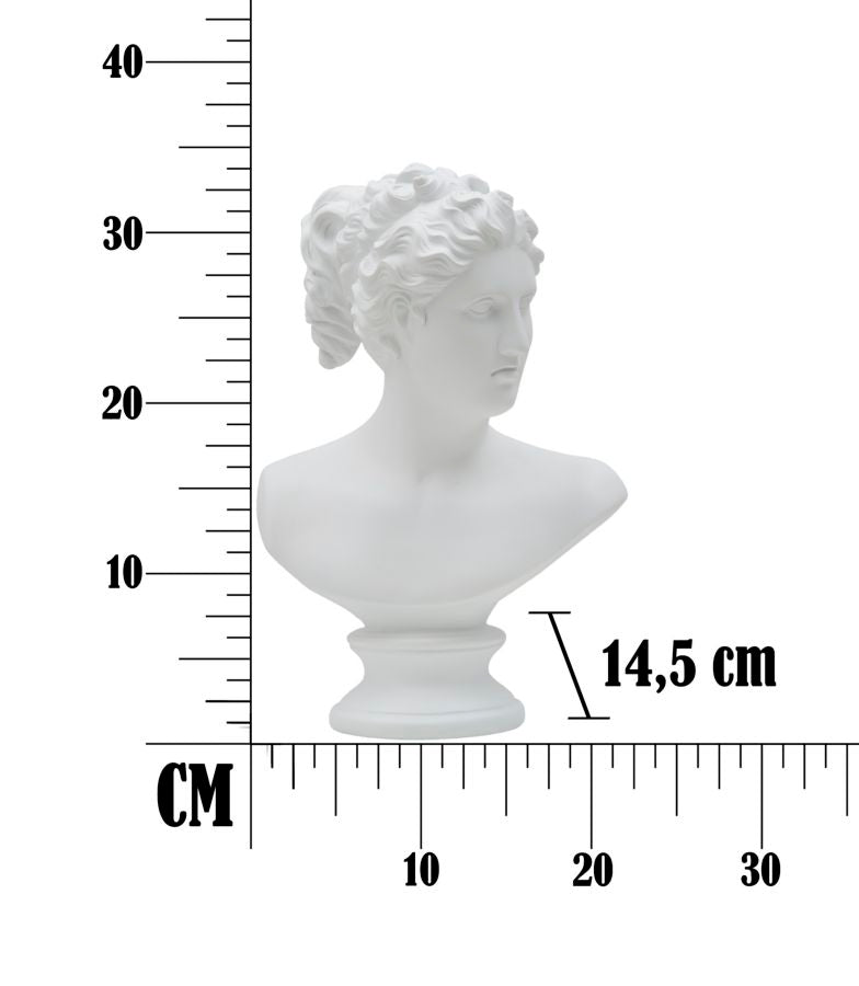 Büste Venus Weiß Skulptur 34cm Klassisch Resin Dekofigur