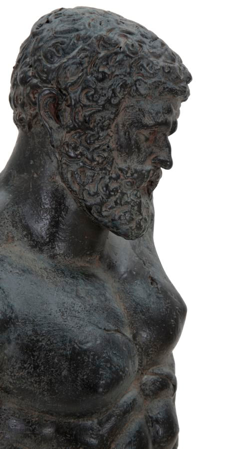 Skulptur Apollon Antik Schwarz 57cm Resin Figur auf Sockel