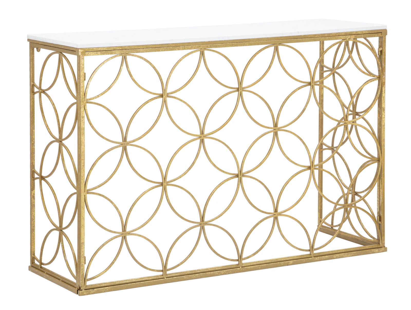 Konsole Circulo Gold Marmortisch mit Metallgestell