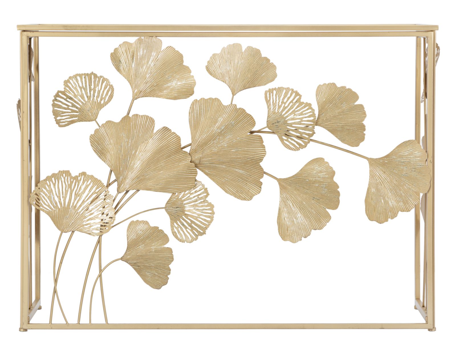 Konsole Aurelia Ginkgo Blattdesign Gold Metall Elegant