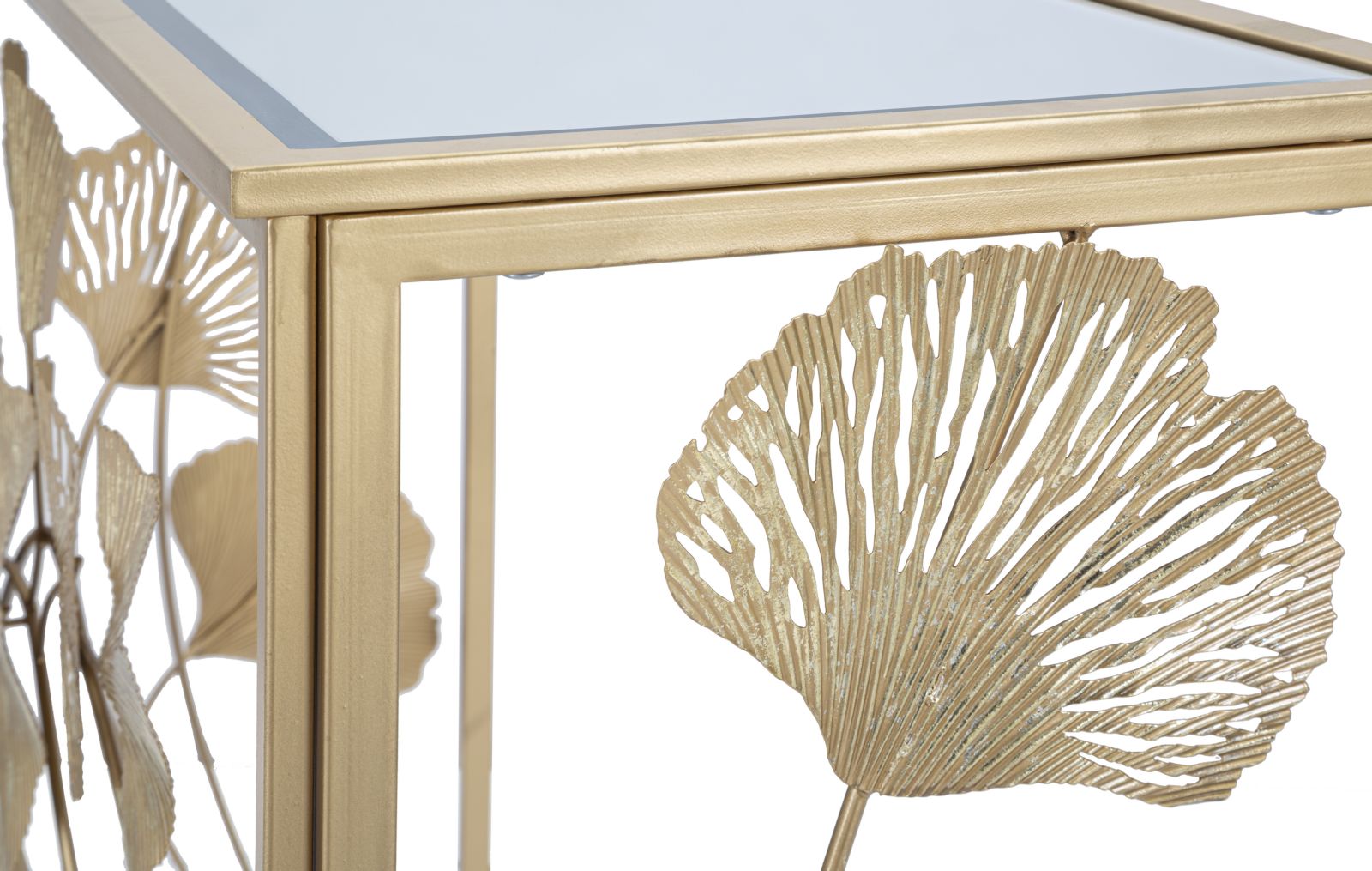 Konsole Aurelia Ginkgo Blattdesign Gold Metall Elegant