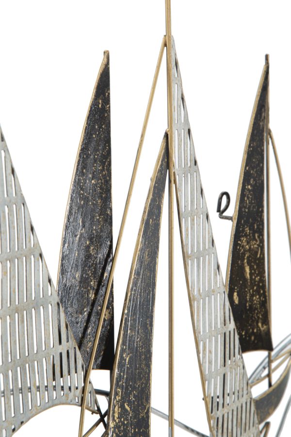 Wanddeko Segelboote Metall 3D Wandpanel maritimes Design 91cm