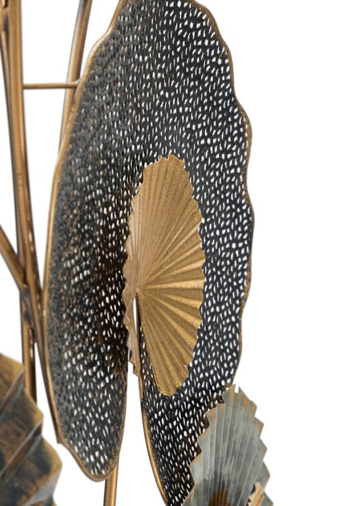 Wanddekoration Liora aus Metall in Gold und Schwarz 109cm