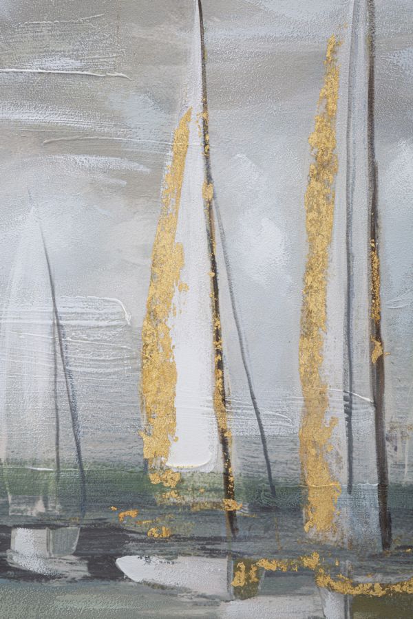 Wandbild Goldene Segel Glam Meer Leinwand 100x80cm