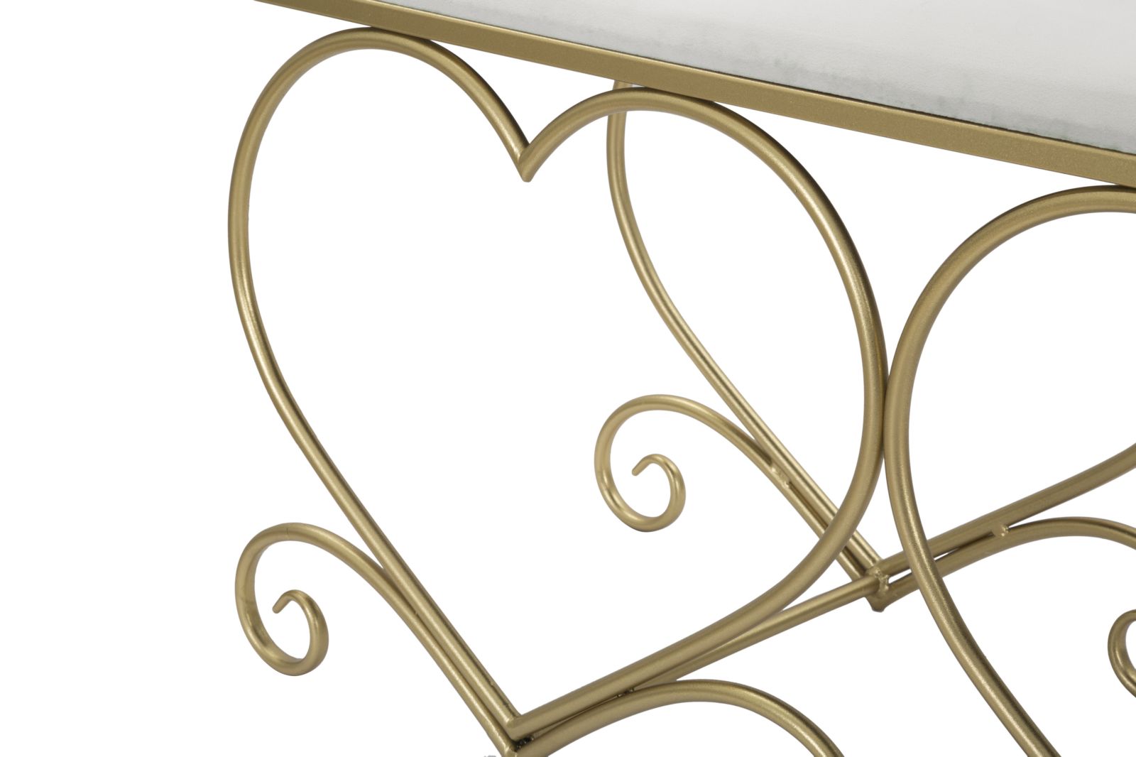 Sitzbank Heart Glam Gold Creme Polsterbank Elegant