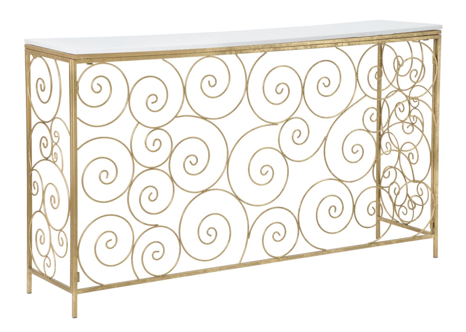 Konsole Spirano Gold Spiraldesign Metall Marmor Elegant