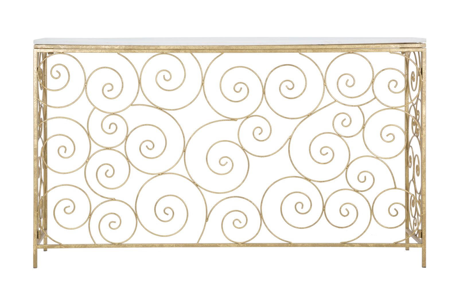 Konsole Spirano Gold Spiraldesign Metall Marmor Elegant