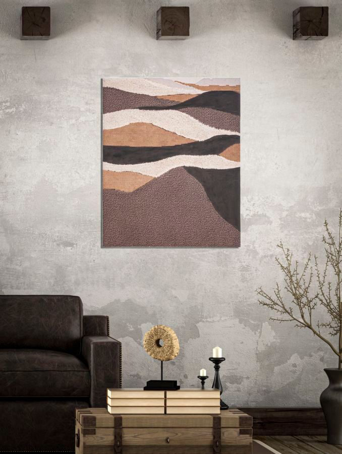 Wandbild Darky Strukturkunst 80x100cm – Abstrakte Boho Leinwand in Naturtönen