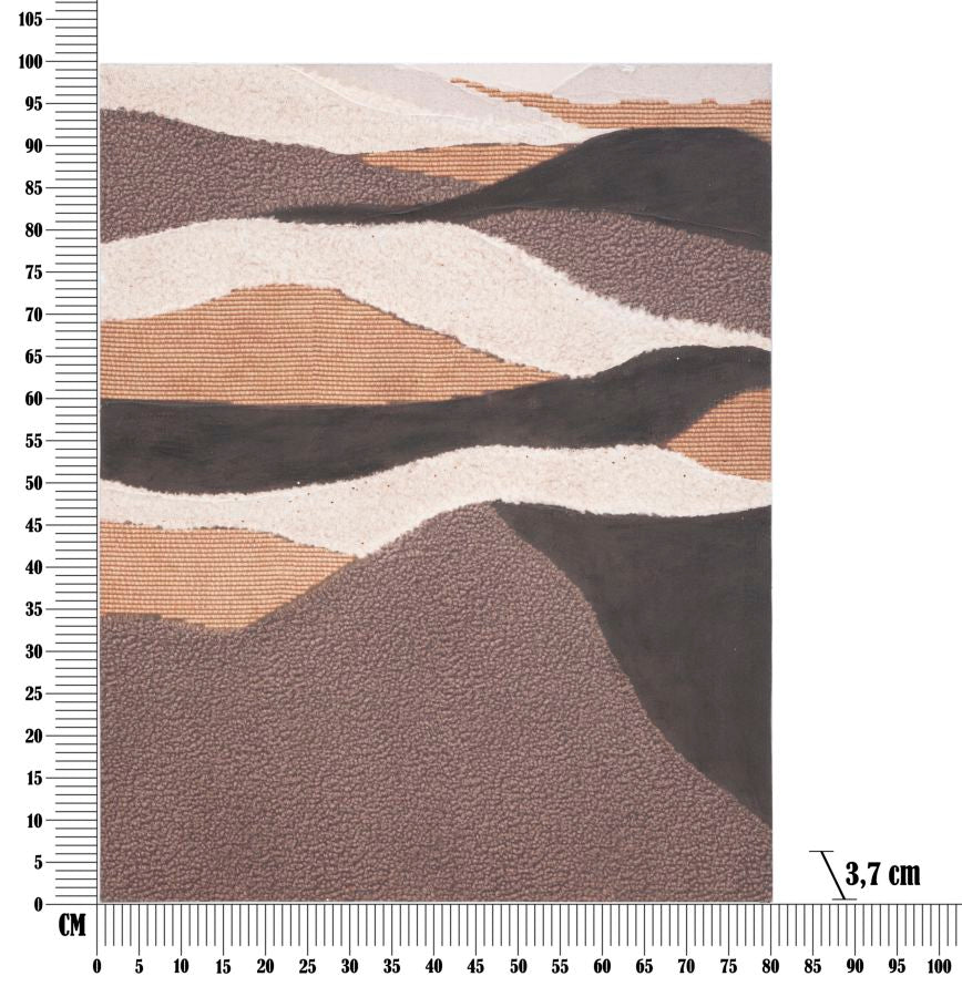 Wandbild Darky Strukturkunst 80x100cm – Abstrakte Boho Leinwand in Naturtönen