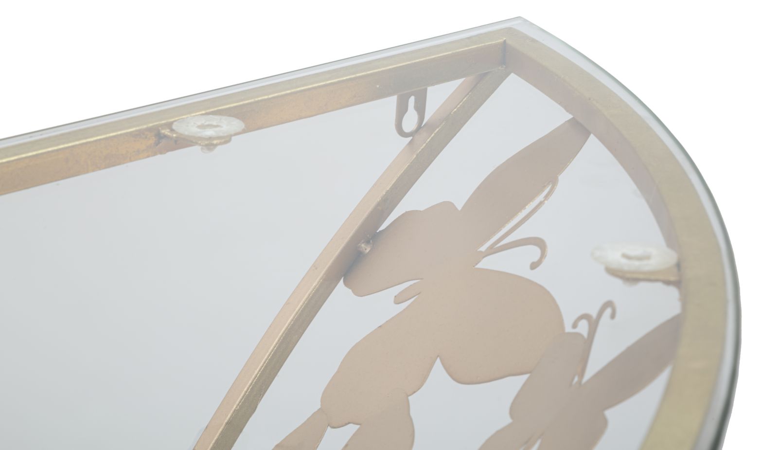 Wandkonsole Butterfly Gold Metall mit Glasplatte