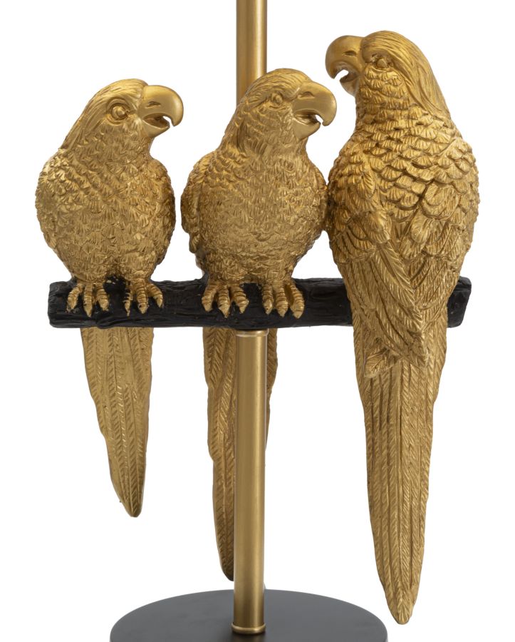 Parrot Luxe Tischlampe Goldene Papageien Ø30x62cm Glam Design