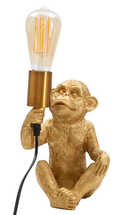 Wandlamp Monkey Gold 64cm apenfiguurlamp van kunsthars wandlamp