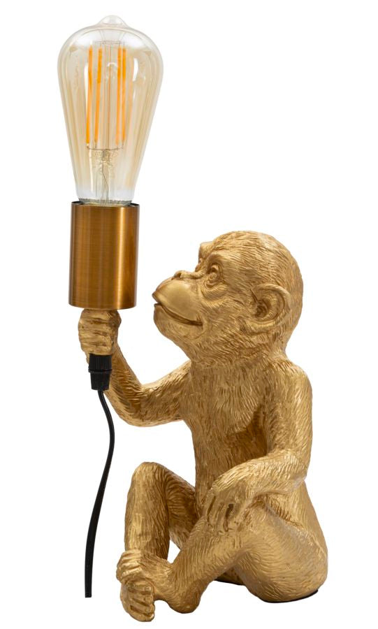 Wandlamp Monkey Gold 64cm apenfiguurlamp van kunsthars wandlamp