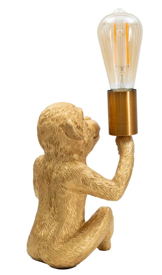 Wandlamp Monkey Gold 64cm apenfiguurlamp van kunsthars wandlamp
