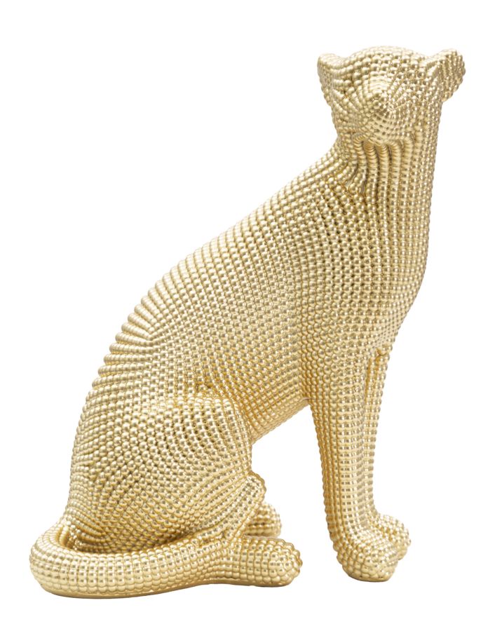 Dekofigur Majestic Leopard Gold 23x29 cm Luxuriöse Skulptur aus Resin
