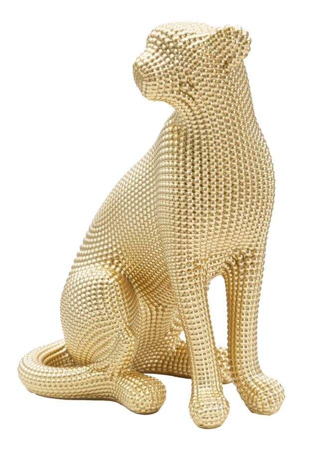 Dekofigur Majestic Leopard Gold 23x29 cm Luxuriöse Skulptur aus Resin