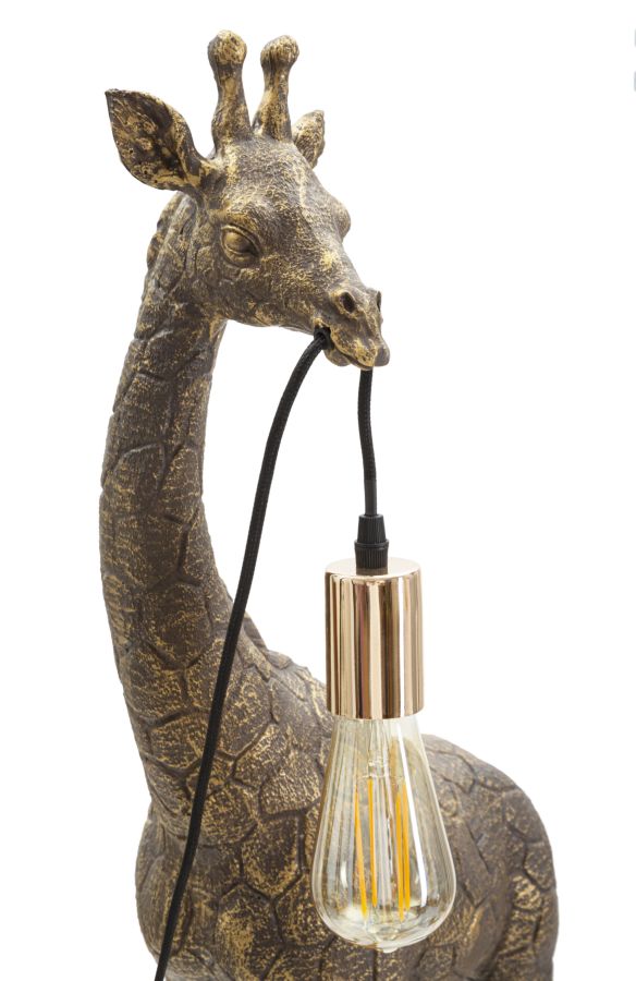 Giraffa Luxe Tischlampe Giraffe Figur Resina Metall 80cm