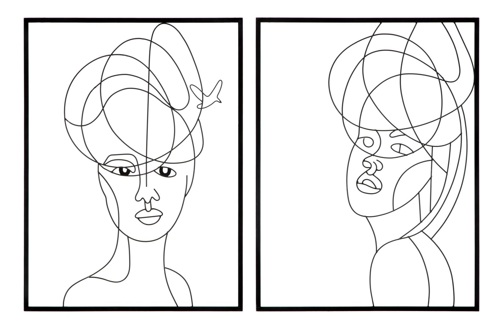 Wanddeko Woman Simply Modern Art Metall 2er Set 60x80cm