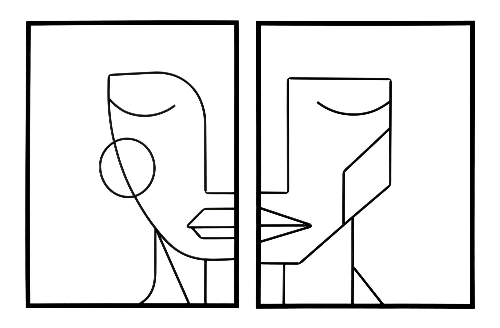 Wanddeko Tribal Simply Modern Art Metall 2er Set 60x80cm