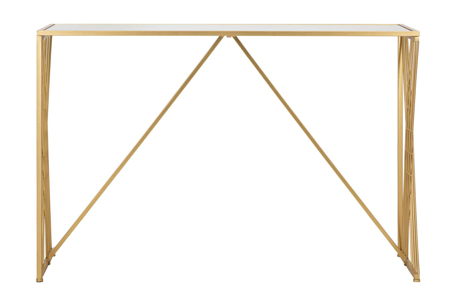 Konsole Metall Gold geometrisches Design Glasplatte Easy