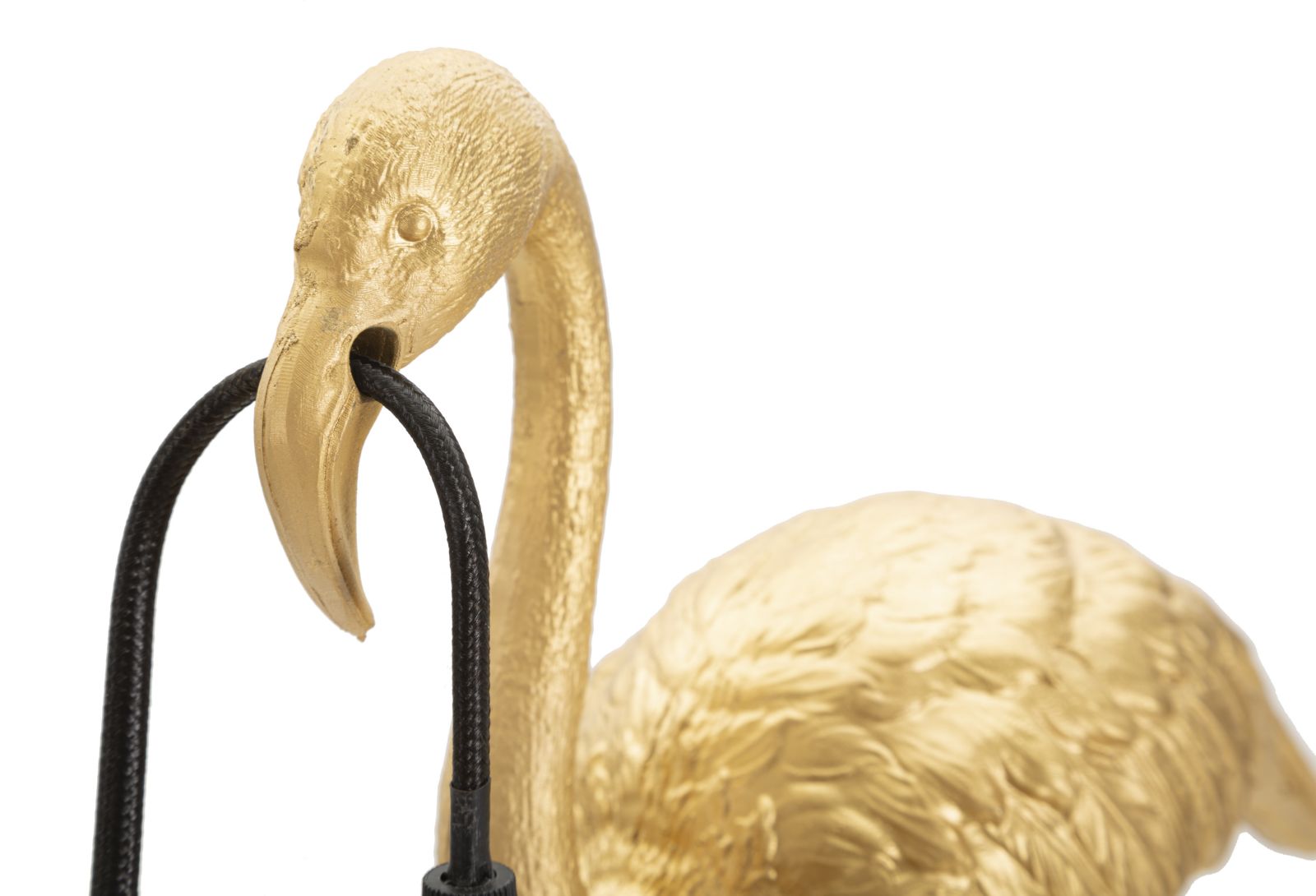 Flaminga Mini Tischlampe Flamingo Figur Gold 39cm Glam Design
