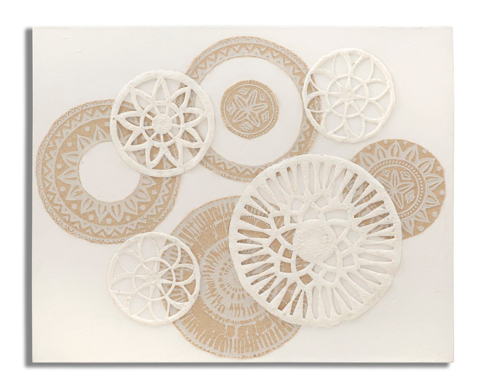 Wandbild Icer Boho Chic Weiß Natur 80x100cm Leinwand Kunst