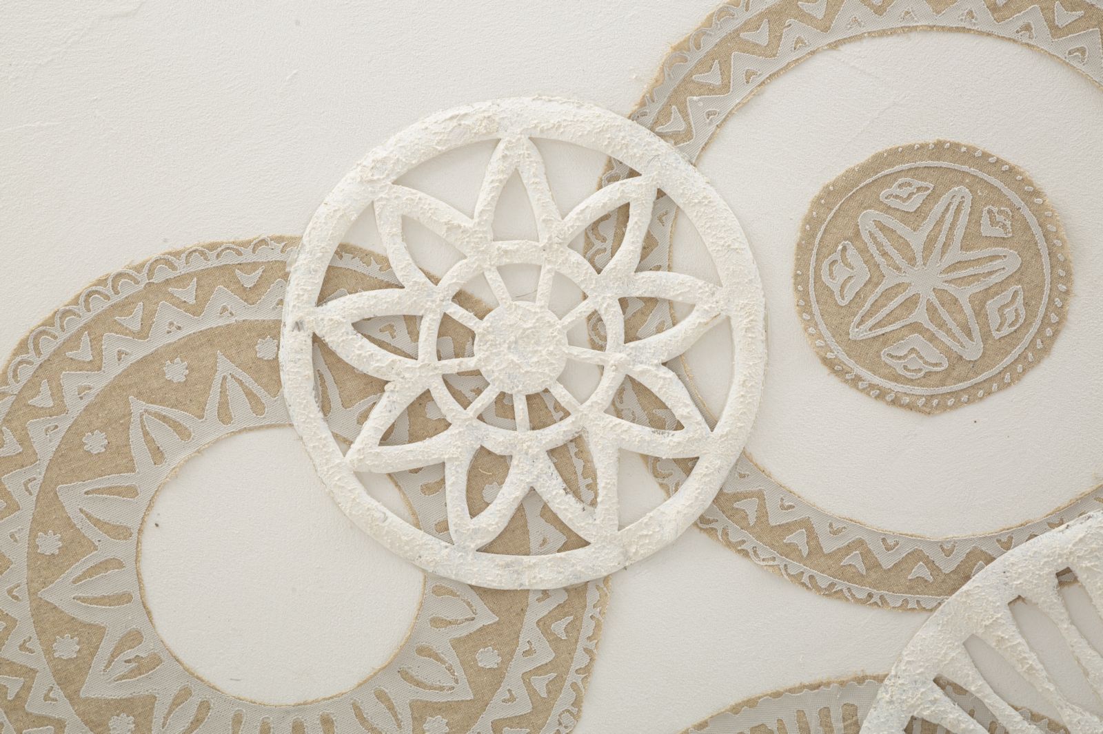 Wandbild Icer Boho Chic Weiß Natur 80x100cm Leinwand Kunst