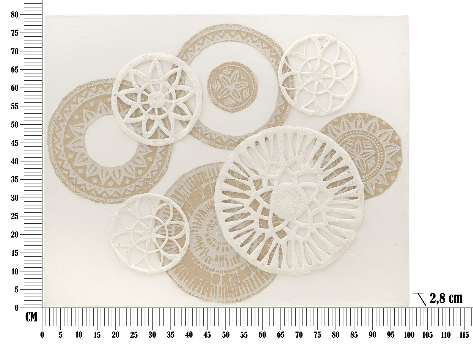 Wandbild Icer Boho Chic Weiß Natur 80x100cm Leinwand Kunst